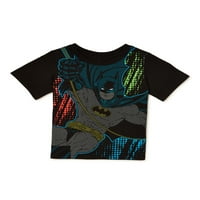 Графичка маица за момчиња Бетмен и Дете за деца, големини од 12 м-т
