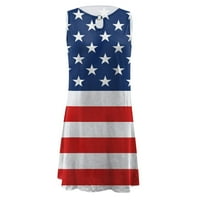 Вратоврска Половината Миди Фустани За Жени Возбуда Летен Фустан Денот На Независноста На Жените Американски 4 јули Печатени