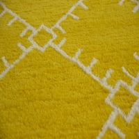 Обединети ткајачи Зев Сафи решетката жолта ткаена полиестерска област за килим или тркач