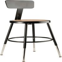 NPS -27 Висина прилагодлива од челик столче со потпирач за грб, црна