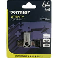 Патриот Меморија ТРОИЦА 64GB 3-ВО-USB-USB-C USB Микро Б Диск