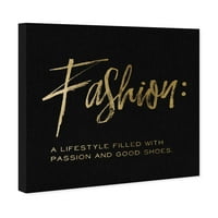 Wynwood Studio Fashion and Glam Wall Art Canvas Prints 'Модна дефиниција не е едноставен ’начин на живот - злато, црно