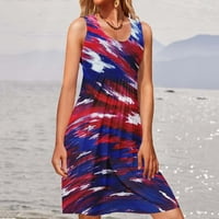 Фустан За Денот На Независноста На Луијен За Жени Печатени Мини Фустани За Сонце Со Целосен Крој