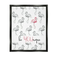 Stuple Be Younique Pink Flamingo Animal & Insects сликање на црна плови врамена уметничка печатена wallидна уметност