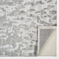 Орвел современ апстрактен килим, сребрена сива боја, килим со акцент од 2ft 3ft