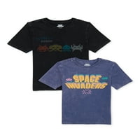 Вселенски напаѓачи момчиња ретро графичка маица, 2-пакет, големини 4-18