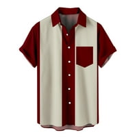 Лабави удобни кошули на Ернкв со џебни кошули со кратки ракави летни бои за бои, лапел пулвер, копче за одмор за одмор мода