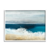 Депел индустрии плажа бранови кои паѓаат пена панорамски океански поглед сликарство бело врамен уметнички печатен wallид уметност,