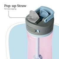 Contigo бунари пластично филтер шише со вода со автоматско капаче од слама капа, крем од јагода розова