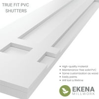 Ekena Millwork 12 W 63 H TRUE FIT PVC SAN HUAN CAPISTRANO MISSION Style Fixed Mount Sulters, бело