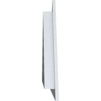 Ekena Millwork 52 W 3 4 H Триаголник Гејбл Вентилак Функционален, PVC Gable отвор со 1 4 рамка за рамна трим