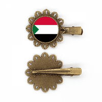 Национално Знаме На Судан Африка Земја Гроздобер Метал Цвет Фиба Коса Глава