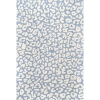 Nuloom Rorie Leopard Print Wool Area reg, 9 '12', светло сина боја
