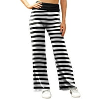 Јога панталони од tdoqot- Обични буги се вклопуваат во средна половината мода женски џемпери црни S