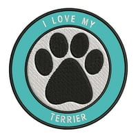 Сакај го мојот Териер 3.5 Апликација За Везена Лепенка Со Железо Или Шиење-Семејно Милениче Кучешки Раси На Кучиња Животни Шепа
