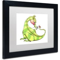 Трговска марка ликовна уметност Подарок за вас - Змеј 3 Канвас уметност од ennенифер Нилсон, бел мат, црна рамка