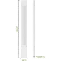 6 W 120 H 2 P Fluted PVC Pilaster W Декоративен капитал и база